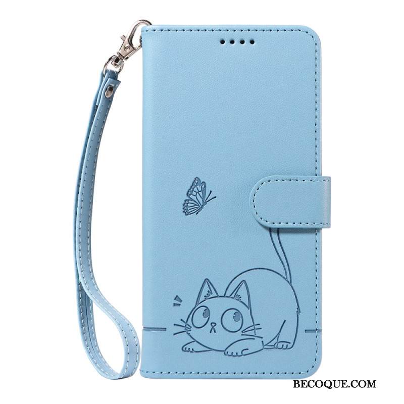 Nahkakotelo Xiaomi 15t Pro Kissan Muotoinen Hihna