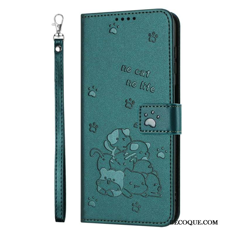 Nahkakotelo Xiaomi 17 Kissakuvio Ja Nauha