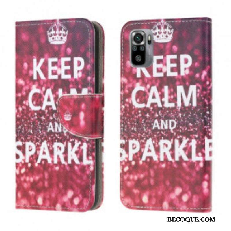 Nahkakotelo Xiaomi Redmi Note 10 / 10S Pysy Rauhallisena Ja Kimaltele