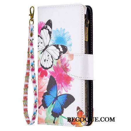 Nahkakotelo iPhone 16 Pro Kahden Perhosen Lompakko Nahkakotelo iPhone 16 Pro Kahden Perhosen Lompakko