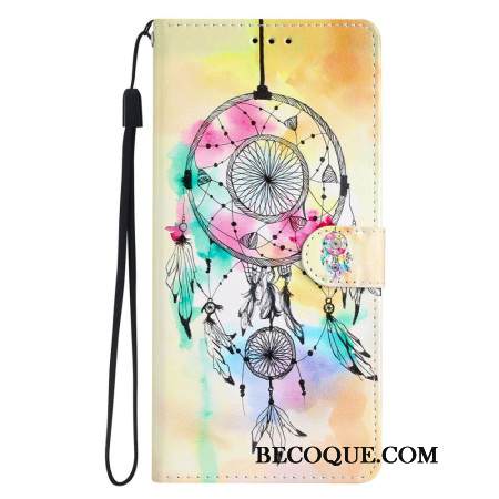 Nahkakotelo iPhone 16 Pro Max Vesivärinen Unesieppari Hihnalla Nahkakotelo iPhone 16 Pro Max Vesivärinen Unesieppari Hihnalla