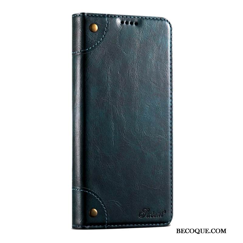 Nahkakotelo iPhone 17 Pro Max Vintage Suteni Suojakuori