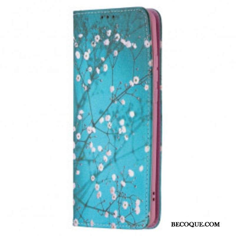 Puhelinkuoret Huawei P50 Pro Kotelot Flip Kukkivat Oksat