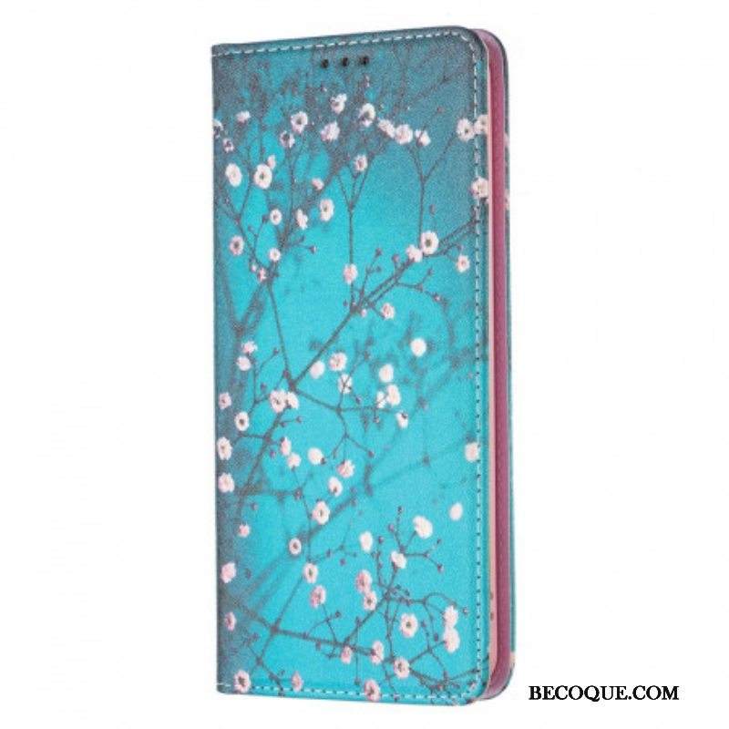 Puhelinkuoret Samsung Galaxy A53 5G Kotelot Flip Kukkivat Oksat