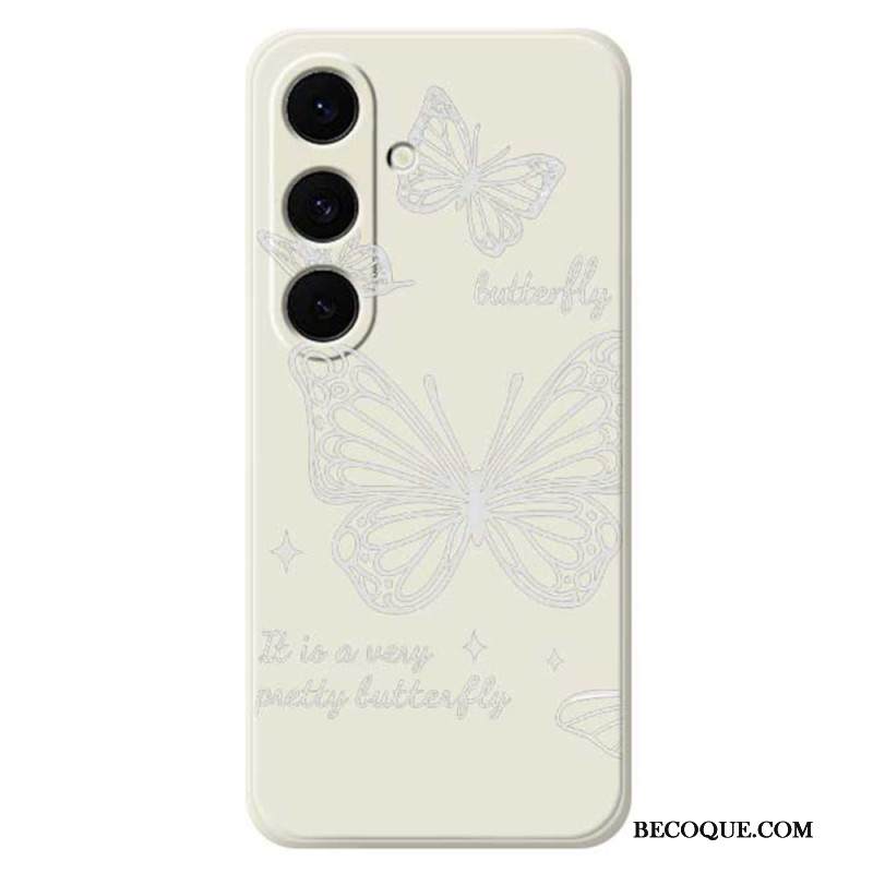 Puhelinkuoret Samsung Galaxy S25 Fe Valkoinen Perhos-silikoni