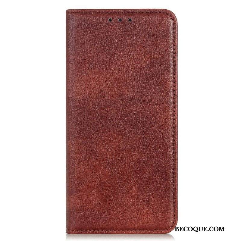 Puhelinkuoret Sony Xperia Pro-I Kotelot Flip Litsi Haljasnahkaa